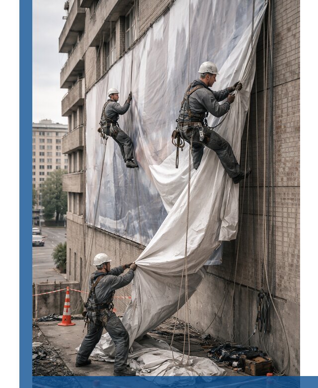 Демонтаж баннеров с фасада в Кстове оперативно и безопасно