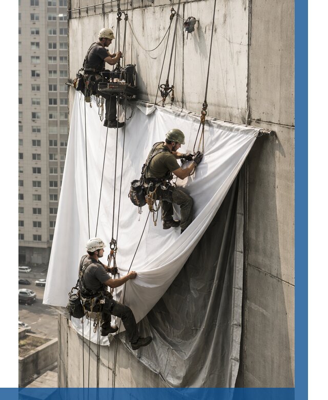 Замена баннерного полотна в Кстове от 6620 р. | ВЫСОТНИК-Ксв—заказать