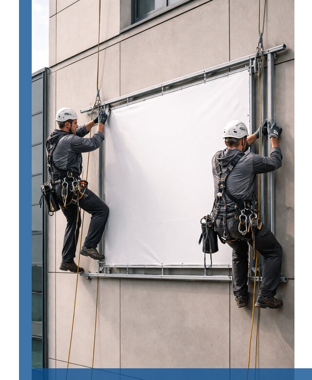 Монтаж наружной рекламной вывески в Кстове под ключ