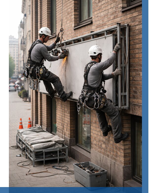 Демонтаж рекламной вывески в Кстове от 6620 р. | ВЫСОТНИК-Ксв