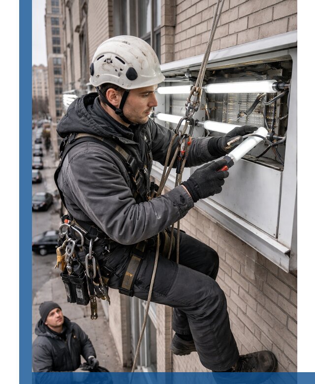Профессиональная замена ламп в наружной вывеске в Кстове