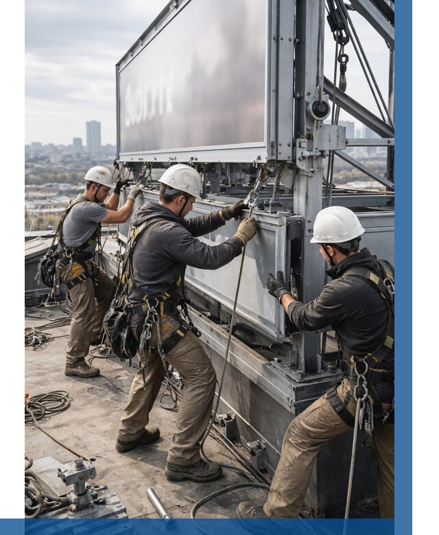 Монтаж крышной рекламной конструкции в Кстове от 61104 р.|ВЫСОТНИК-Ксв