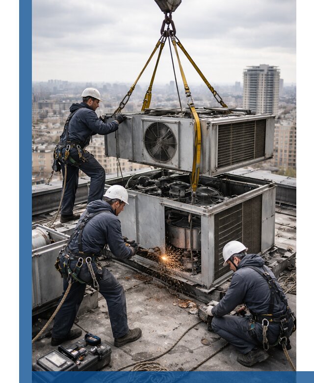 Демонтаж крышной установки в Кстове любой сложности