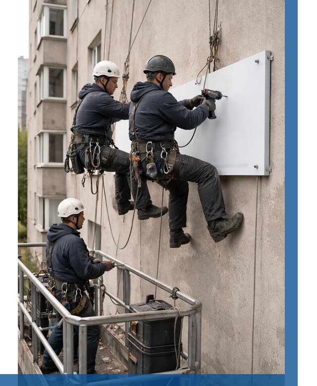 Монтаж табличек и указателей в Кстове от 3564 р. | ВЫСОТНИК-Ксв