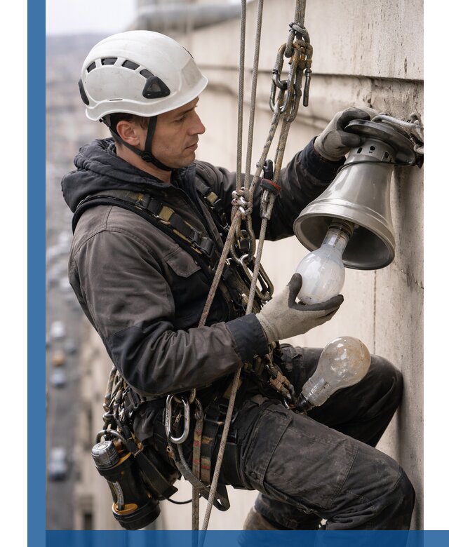 Замена ламп на высоте в Кстове профессионально и быстро