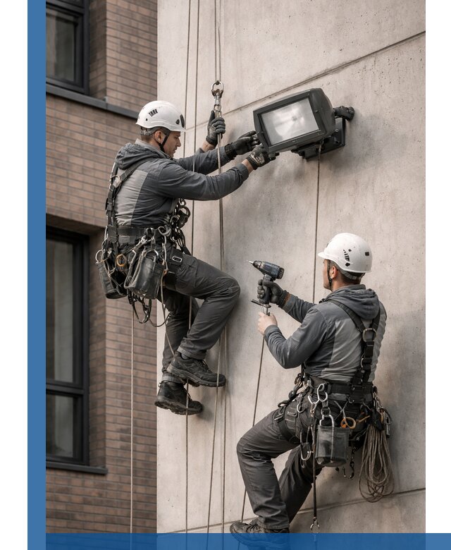 Профессиональный монтаж фасадных прожекторов в Кстове под ключ