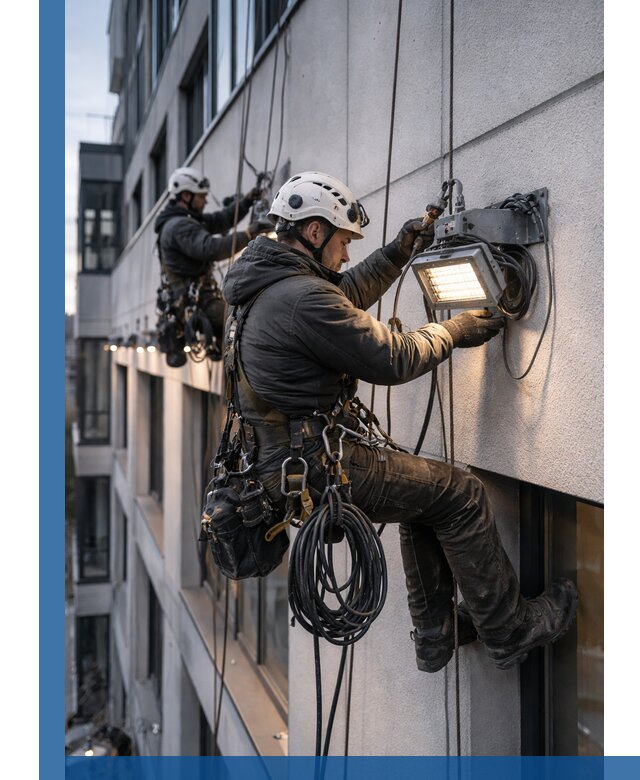 Монтаж фасадного освещения в Кстове установка и подключение