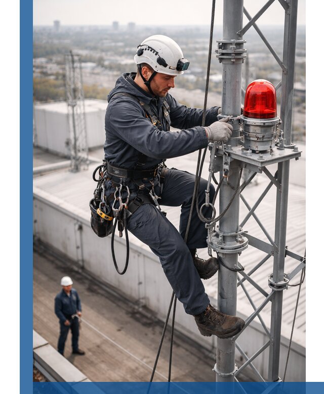 Монтаж заградительных огней и обслуживание объектов в Кстове