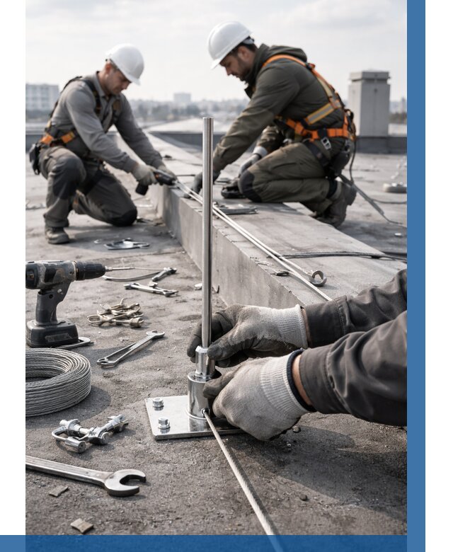 Монтаж молниезащиты на кровле в Кстове цена от 25460 р. | ВЫСОТНИК-Ксв