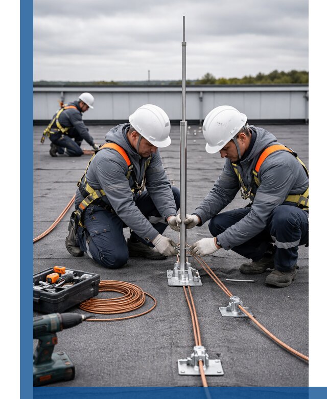 Монтаж молниезащиты на кровле в Кстове под ключ с гарантией