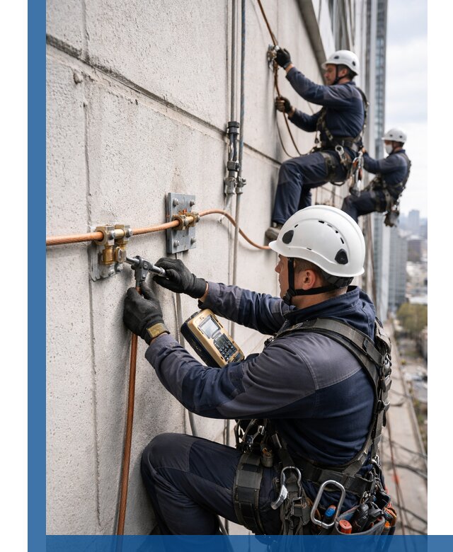 Монтаж системы заземления здания и молниезащиты в Кстове