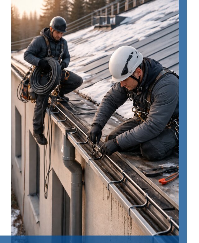 Монтаж греющего кабеля на кровле в Кстове от 458 р. | ВЫСОТНИК-Ксв