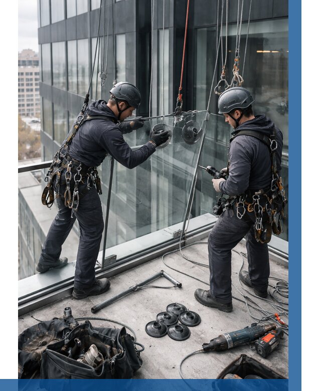 Монтаж стеклянных ограждений в Кстове от 2546 р. | ВЫСОТНИК-Ксв