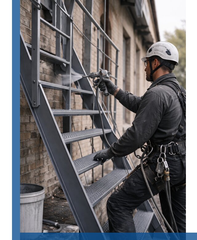 Покраска и антикоррозионная защита пожарных лестниц в Кстове