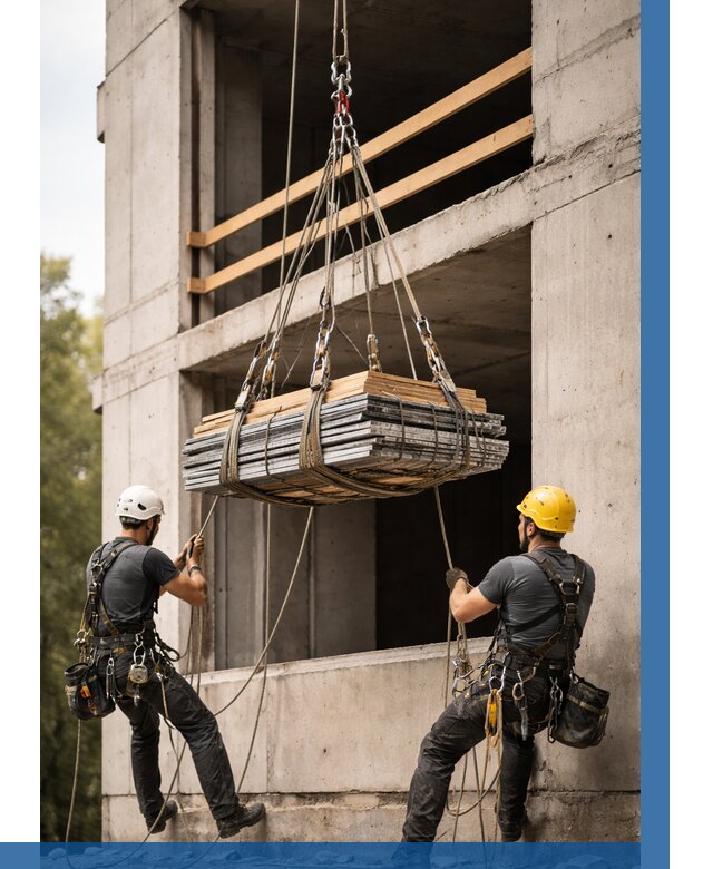 Подъем материала на этаж веревками в Кстове от 1528 р. | ВЫСОТНИК-Ксв