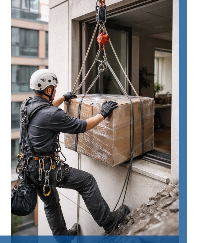 Подъем груза через окно в Кстове от 4583 р. | ВЫСОТНИК-Ксв