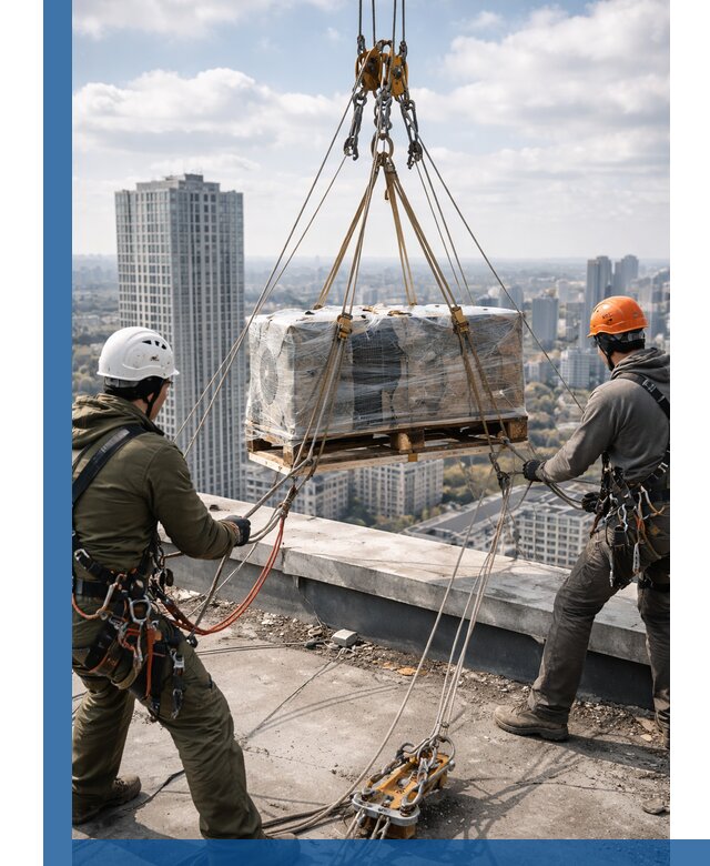 Подъем и монтаж крупногабаритных грузов на крышу в Кстове
