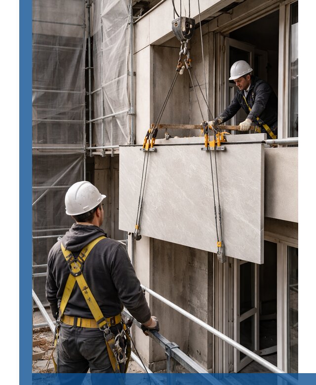 Подъем керамогранита на этаж в Кстове грузчиками и техникой