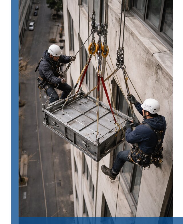 Спуск и подъем грузов по фасаду в Кстове для зданий