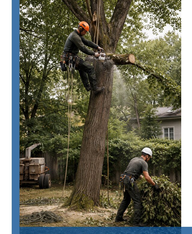 Кронирование деревьев в Кстове, безопасная высотная обрезка