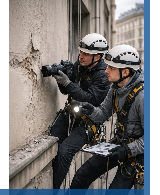 Фотофиксация дефектов фасада в Кстове от 4583 р. | ВЫСОТНИК-Ксв