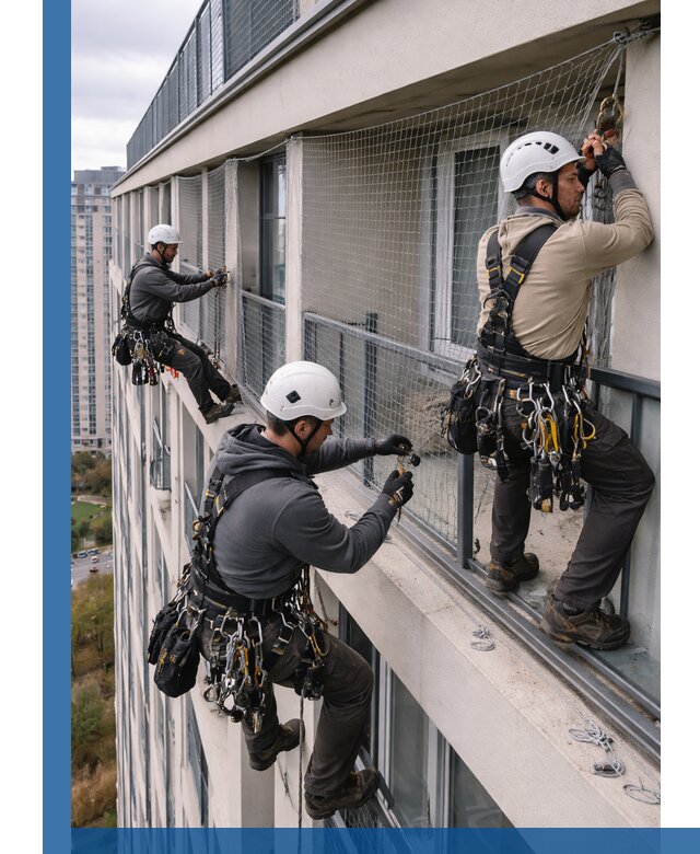 Профессиональный монтаж защитной сетки от птиц в Кстове